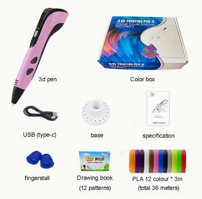 3D printing pen set with accessories on a white background